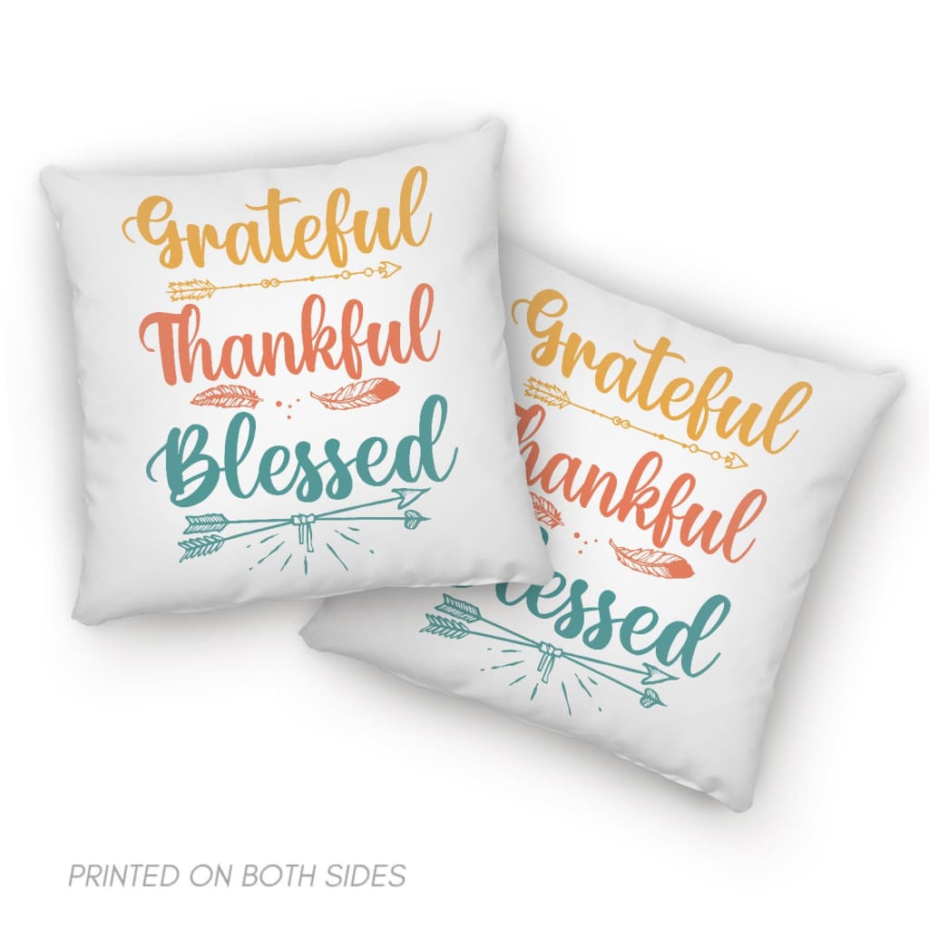 Grateful Thankful Blessed Pillow Christian Home Decor Christ Follower Life