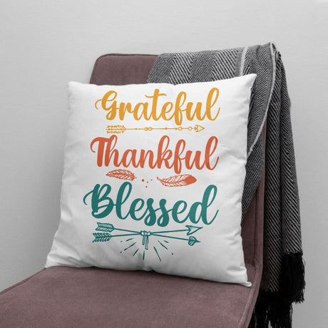 Grateful thankful blessed pillow Christian home decor