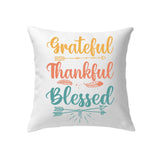Grateful thankful blessed pillow Christian home decor