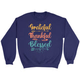 Grateful thankful blessed sweatshirt Christian apparel sweatshirts Purple / S