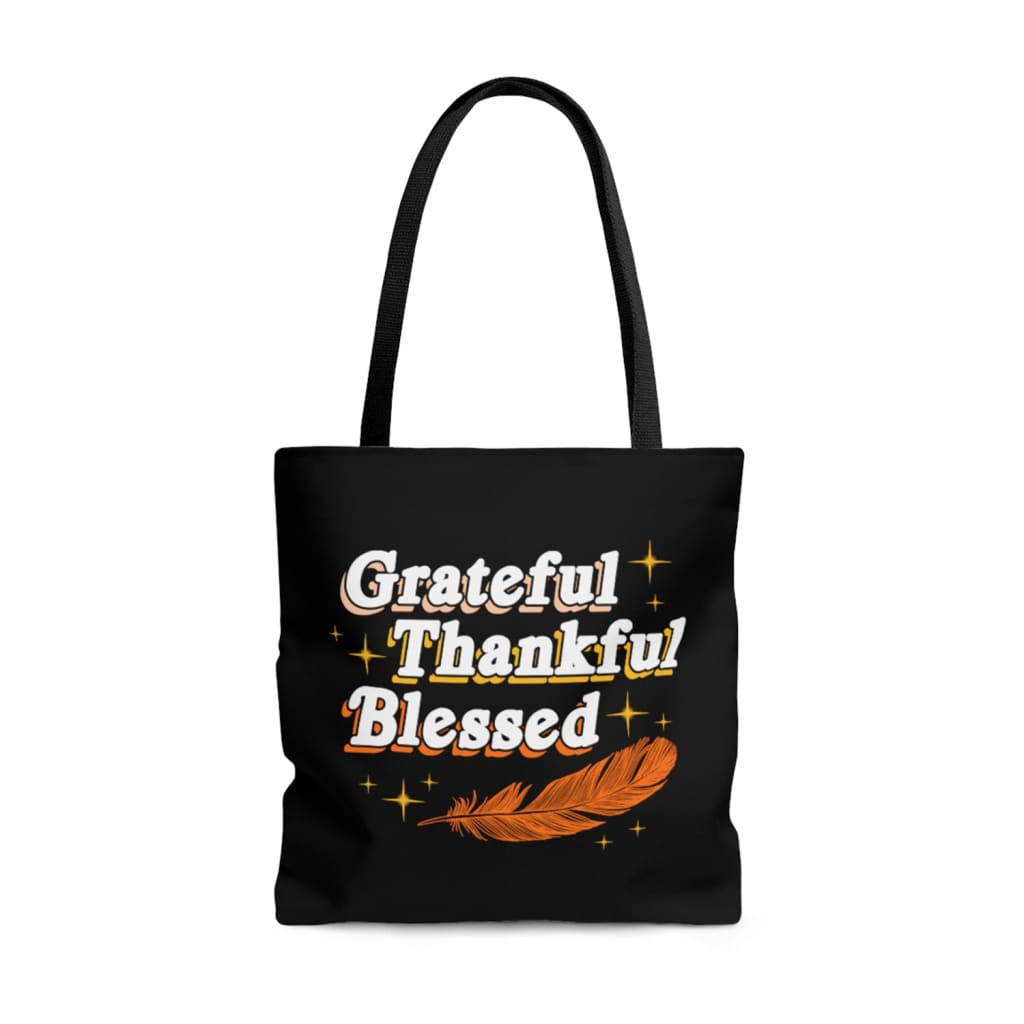 Grateful thankful blessed Thanksgiving tote bag 13 x 13