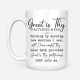 Great is thy faithfulness coffee mug 15 oz