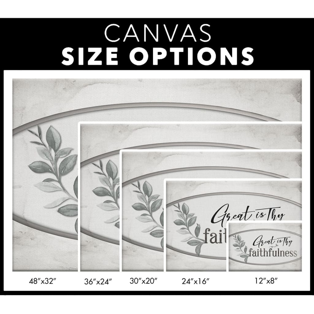 Great is thy faithfulness wall art canvas print Christian wall decor