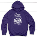 Happy birthday Jesus hoodie - Christian hoodies gifts Purple / S