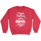 Happy birthday Jesus sweatshirt - Christian Christmas sweatshirts Red / S