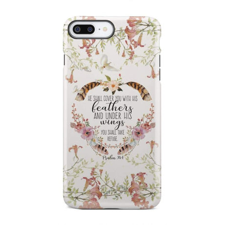 He shall cover you with his feathers Psalm 91:4 phone case iPhone 8 Plus / Tough