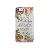 He works all things for good Romans 8:28 Bible verse phone case iPhone SE 2020 / Tough
