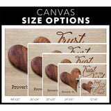 Heart cross Trust in the Lord with all your heart Proverbs 3:5 wall art canvas size options