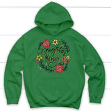 hoodie Daughter of the king flowers Irish Green / S