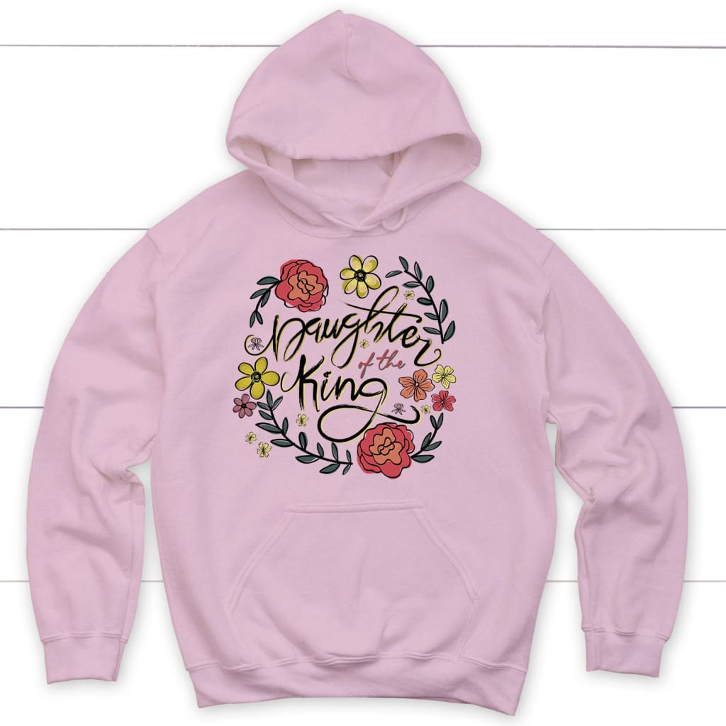 hoodie Daughter of the king flowers Light Pink / S
