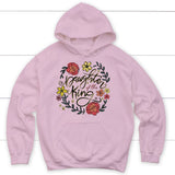 hoodie Daughter of the king flowers Light Pink / S