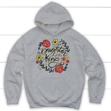 hoodie Daughter of the king flowers Sport Grey / S
