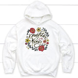 hoodie Daughter of the king flowers White / S