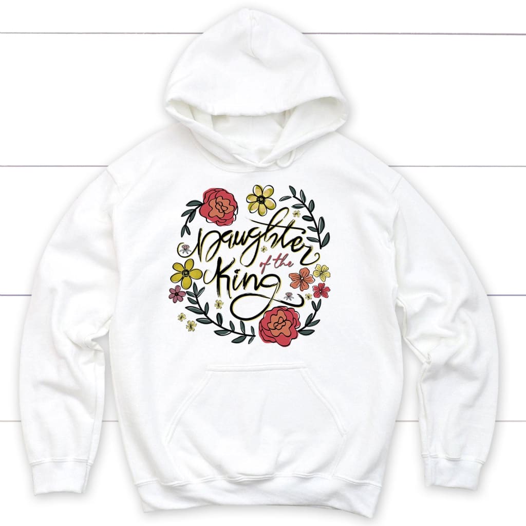 hoodie Daughter of the king flowers White / S