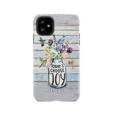 Hummingbird flowers Today I choose joy phone case iPhone 11 / Tough