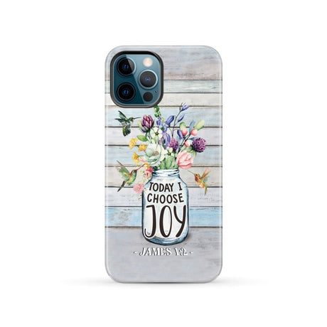Hummingbird flowers Today I choose joy phone case iPhone 12 Pro / Tough