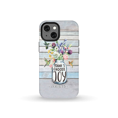 Hummingbird flowers Today I choose joy phone case iPhone 13 Mini / Tough