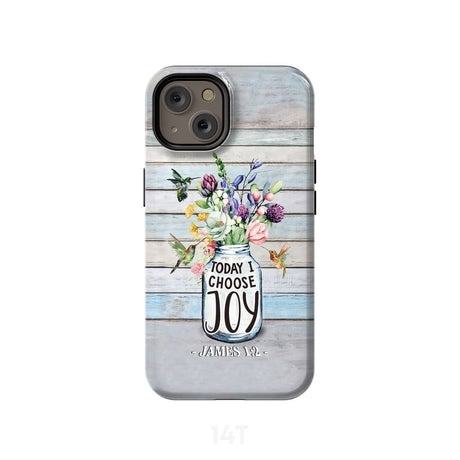 Hummingbird flowers Today I choose joy phone case iPhone 14 / Tough