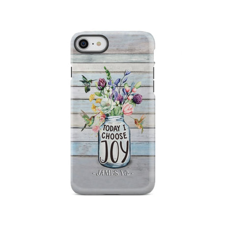Hummingbird flowers Today I choose joy phone case iPhone SE 2020 / Tough