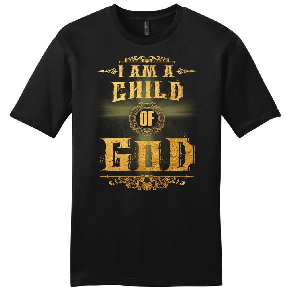 I am a Child Of God mens Christian t-shirt Black / S