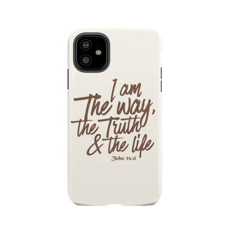 I am the way truth and life John 14:6 Bible verse phone case iPhone 11 / Tough
