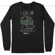 I can do all things through Christ long sleeve shirt Black / S
