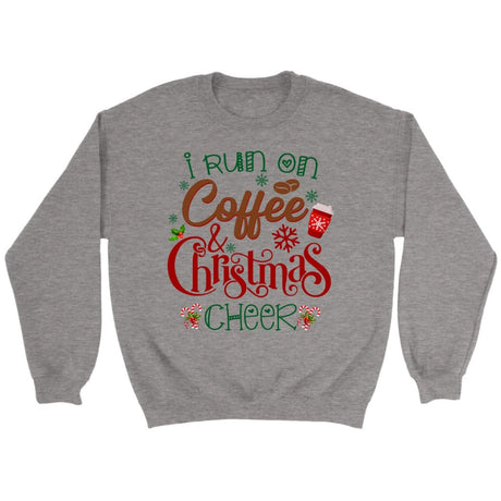I run on coffee and Christmas cheer sweatshirt Christian Christmas gifts Sport Grey / S