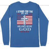 I stand for the flag and I kneel before God Christian long sleeve t-shirt True Royal / S
