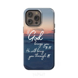 If God brings you to it he will bring through phone case Christian cases iPhone 14 Pro Max / Tough