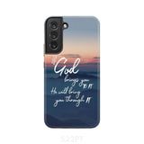 If God brings you to it he will bring through phone case Christian cases Samsung Galaxy S22 Plus / Tough