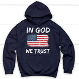 In God we trust American flag Christian hoodie Navy / S