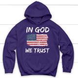 In God we trust American flag Christian hoodie Purple / S