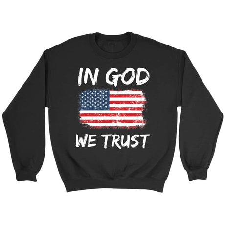 In God we trust American flag sweatshirt - Christian sweatshirts Black / S