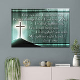 Christian wall art canvas print with the comforting verse Isaiah 41:10, "Fear Not For I Am With You." Teal