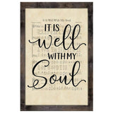 "It Is Well With My Soul" hymn sheet music canvas, Christian decor and gift idea.