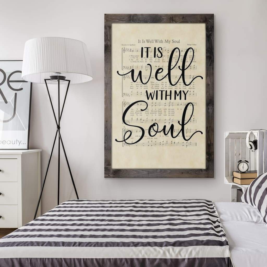 It is well with my soul hymn sheet music Christian wall art canvas