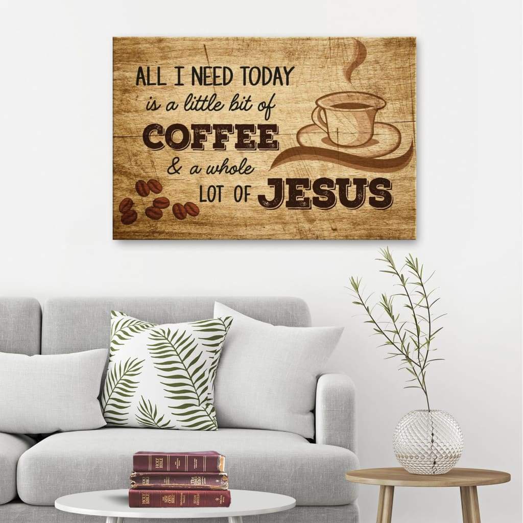 Jesus and coffee canvas wall art - Christian wall art decor