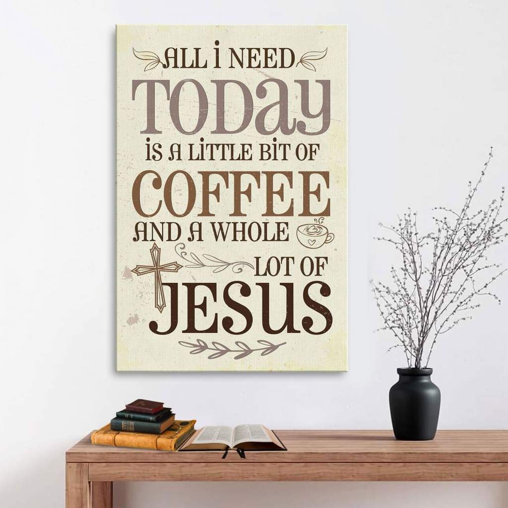 Jesus and coffee Christian wall art canvas