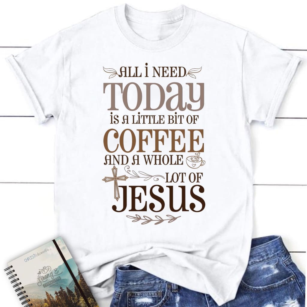 Jesus and coffee tee shirt - Womens Christian t-shirt White / S