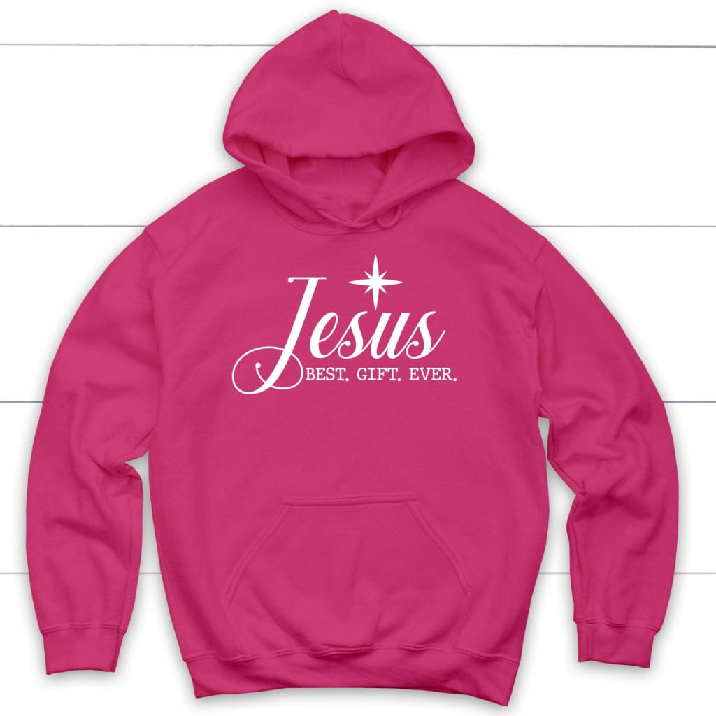 Jesus best gift ever Christian Christmas hoodie Heliconia / S