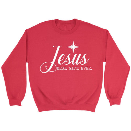 Jesus best gift ever Christian Christmas sweatshirt Red / S