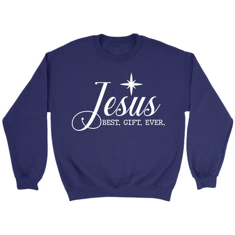 Jesus best gift ever Christian Christmas sweatshirt Purple / S