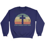 Jesus Changes Everything Christian sweatshirt Purple / S