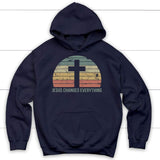 Jesus Changes Everything Vintage Christian hoodie Navy / S