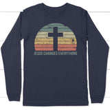 Jesus Changes Everything Vintage long sleeve shirt Navy / S