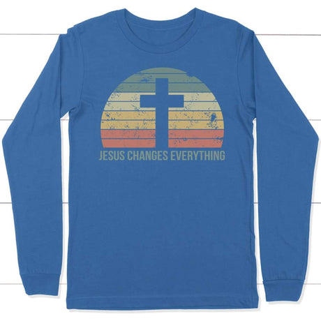 Jesus Changes Everything Vintage long sleeve shirt True Royal / S