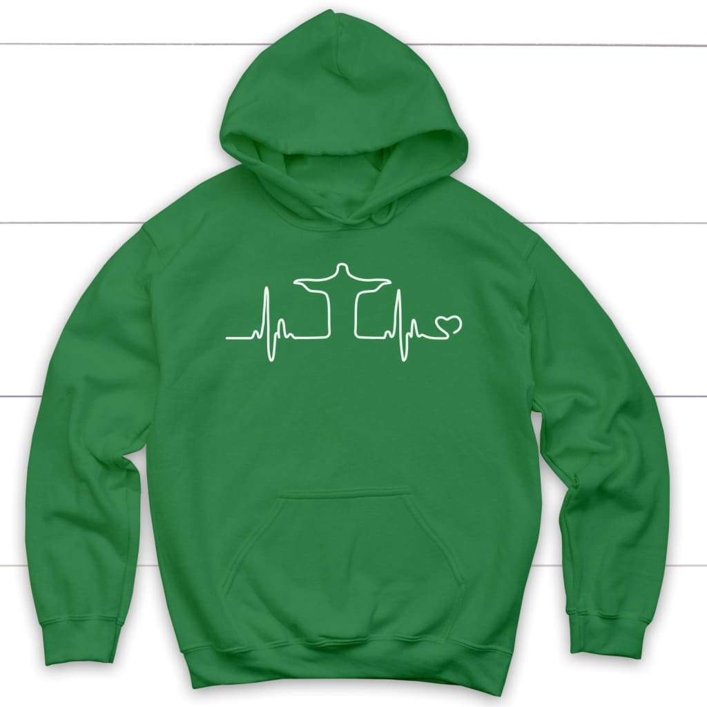 Jesus heartbeat Christian hoodie | Jesus hoodies Irish Green / S