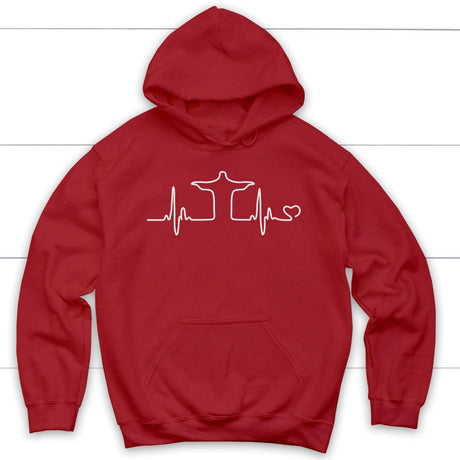 Jesus heartbeat Christian hoodie | Jesus hoodies Red / S