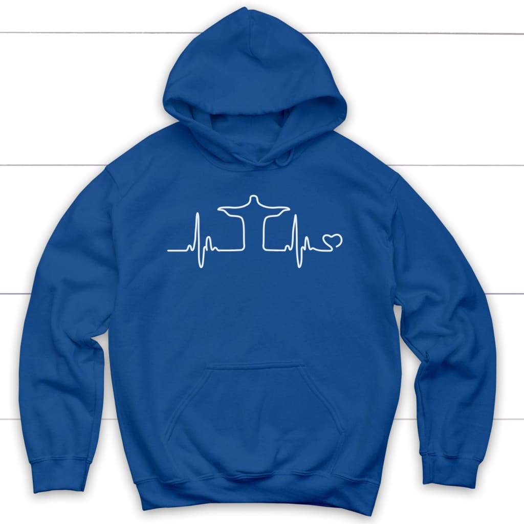 Jesus heartbeat Christian hoodie | Jesus hoodies Royal Blue / S
