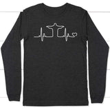 Jesus heartbeat long sleeve t-shirt | Christian apparel Dark Grey Heather / S